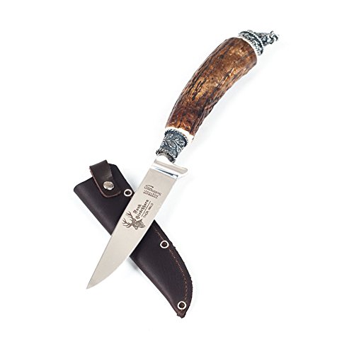 Trachtenmesser Messer Jagdmesser  Rehkrone mit Edelweiß  75er